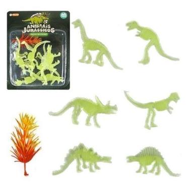 Imagem de Dinossauro Brinquedo Brilha No Escuro Animais Jurassicos 7pç - Ark Toy