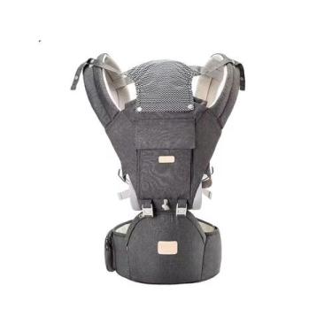 Imagem de Canguru Ergonômico Bebê 12 Posições Assento 3x1 Cinza - Shark Blue