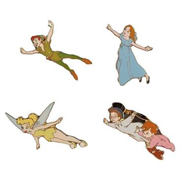 Imagem de Disney Conjunto de 4 pinos Booster Peter Pan, Tinker Bell, Wendy, Michael & John, Azul, 2 Anos