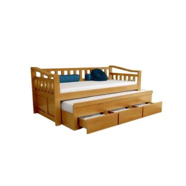 Imagem de Bicama Madeira Maciça Com 3 Gavetas Safira Cor Imbuia - Bedroom Móveis