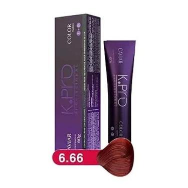 Imagem de Tintura Profissional K.PRO Caviar Color 6.66 Loiro Escuro Vermelho Int
