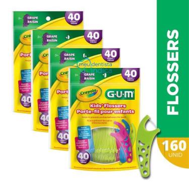 Imagem de Flosser Infantil Crayola GUMFio Dental Infantil com Cabo  160 unidades