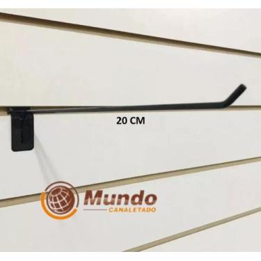 Imagem de Gancho Expositor 20cm P/ Painel Canaletado Preto-100unidades - MUNDO C