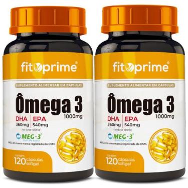 Imagem de Kit 2 Ômega 3 Óleo De Peixe 1000mg Com Selo Meg3 120 cápsulas Fitoprim