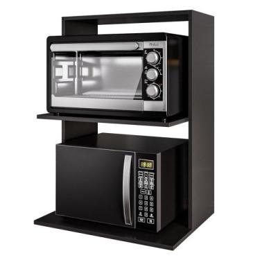 Imagem de Suporte Micro-Ondas e Forno Armário Aéreo 60cm Turim M24 Preto - Mpoze