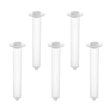 Imagem de Cartucho líquido de cola transparente de plástico transparente Utoolmart, dosador de seringa, 3 cc, 5 cc, 10 cc, 30 cc, 55 cc, cartucho de seringa de distribuição de seringa de plástico, seringa dispensadora de 1 2 4 peças, UT191016D-0032, Transparent, 55cc transparent，5pcs