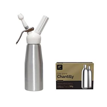 Imagem de Garrafa Para Chantilly Prata 500ml + 10 Ampolas - Fpro