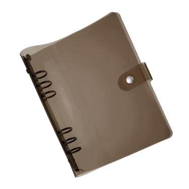 Imagem de PATIKIL A5 Capa de fichário transparente, protetor de folha solta de PVC macio, capa de caderno recarregável com fecho de botão de pressão para pasta de caderno de reuniões faça você mesmo, preta