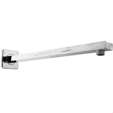 Imagem de Dona D Cor, Haste Chuveiro Slim Braço Tubo Inox Retangular 40cm Ducha a Gas Luxo Suporte de Parede Horizontal Para Chuveiro Polido B