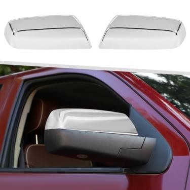 Imagem de Jimen Adequado para Chevrolet Silverado/GMC Sierra 2014-2018, 2 peças de tampas de espelho retrovisor externo acessórios externos (cromado)