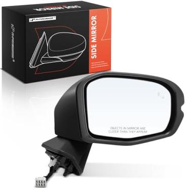 Imagem de A-Premium Espelho retrovisor elétrico do lado do passageiro - compatível com Honda HR-V HRV 2023 - retrovisor externo preto dobrável manual aquecido com indicador de seta e monitoramento de ponto cego