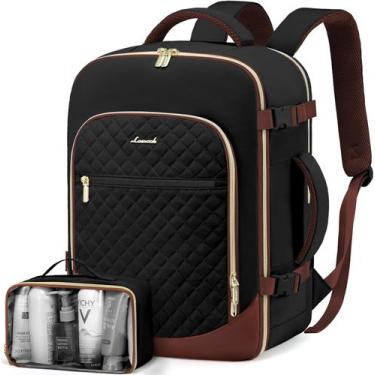 Imagem de LOVEVOOK Mochila Feminina de Viagem 15,6" Preto e Marrom