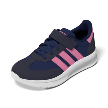 Imagem de adidas Tênis esportivo unissex infantil Run anos 70s 2.0 de renda elástica, Azul escuro/rosa brilhante/azul escuro, 11 Little Kid