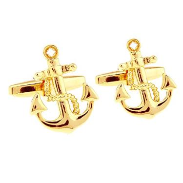 Imagem de Abotoaduras de urso de mel para homens – Vintage Anchor Sailors Ocean, presente de casamento de aço inoxidável 20mm x 16mm Dourado