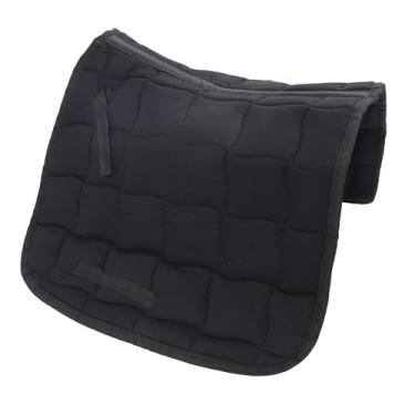 Imagem de Almofada de sela de cavalo, almofada de sela ocidental com absorção de choque para proteção, almofadas de sela equestre de 45,7 x 26 polegadas, respirável e confortável (Preto)