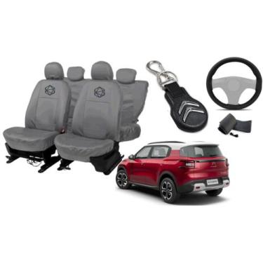 Imagem de Jogo de capa couro cinza C3 Aircross 2021 a 2024 automotiva - ferro te