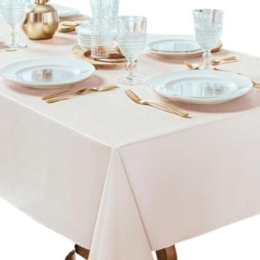 Imagem de  Toalha de mesa PVC Lisa Impermeável 1,40 x 1,40 - Tecidos SG, Bege