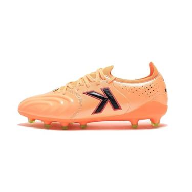 Imagem de KELME Chuteiras de futebol de couro Kangaroo – FG Pro K-Leather – Botas de futebol masculinas para ambientes internos e adultos, Laranja, 37