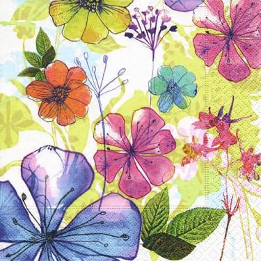 Imagem de IHR Guardanapos de papel Deluxe de 3 camadas, tamanho de almoço de 20 unidades, pastiche pervinca