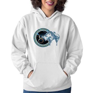 Imagem de Moletom Feminino Signo Touro Astrologia - Foca na Moda, Branco, GG