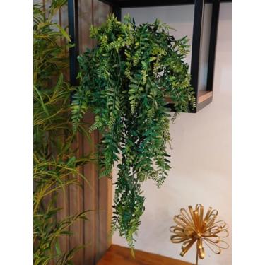 Imagem de Arranjo de Planta Artificial Realista, Folhagem Verde Decorativa, para Casa e Sala (Pendente samambaia)