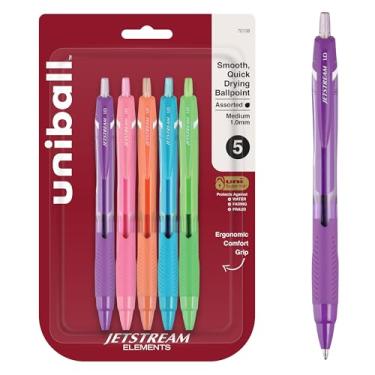 Imagem de uni-ball Canetas esferográficas Jetstream Elements ponta média, 1,0 mm, sortidas, pacote com 5