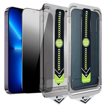 Imagem de SOOPUR Pacote com 2 protetores de tela de privacidade, película de vidro temperado anti-espião aprimorada de 25°, remoção automática de poeira, instalação fácil e rápida com kit de alinhamento