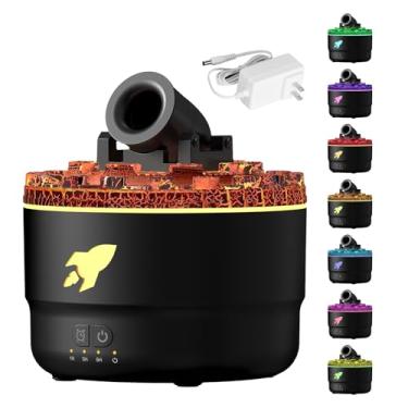 Imagem de Umidificador de canhão, difusor de canhão de 280 ml com luz de LED de 7 cores e temporizador, 2 modos de pulverização, umidificador de vapor e névoa fria para quarto