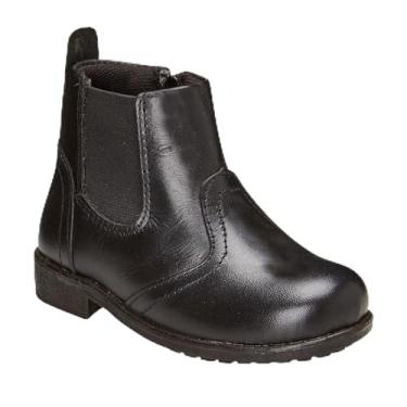 Imagem de Bota Botina Infantil Masculina Couro Legitimo Ziper Country (Preto, BR, Criança de 1 a 3 anos, Numérico, 20)
