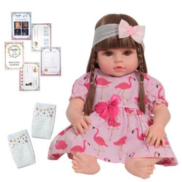 Imagem de Boneca Reborn Princesa Valentina Fofinha Com Kit Acessórios - Cegonha 
