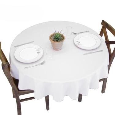 Imagem de Toalha De Mesa Redonda Oxford 1,40m X 1,40m 4 Lugares Liso Linda E Prá