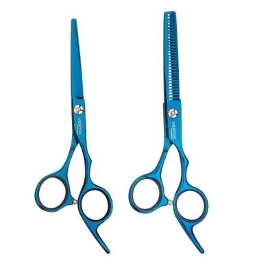 Imagem de Tesoura Blue Titanium Navalha 5,5 Desbates 6" Vertix