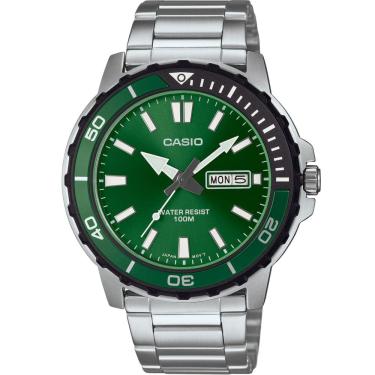 Imagem de Relógio CASIO masculino verde prata MTD-125D-3AVDF