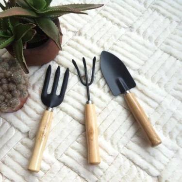 Imagem de Kit Jardinagem 3 peças Pazinha Ancinho Garfinho - Yaay