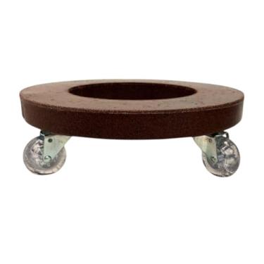 Imagem de Suporte para vaso em polietileno com rodizio de 4 rodas em gel diamentro 25 cm (MARROM, 40CM)