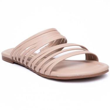 Imagem de Rasteira Vizzano Multi Tiras Feminina - Bege - 35