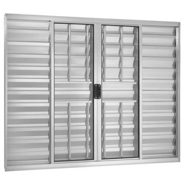 Imagem de Janela Veneziana 6 Folhas 1,20x1,80 Alumínio Brilhante C/g - Allo esqu