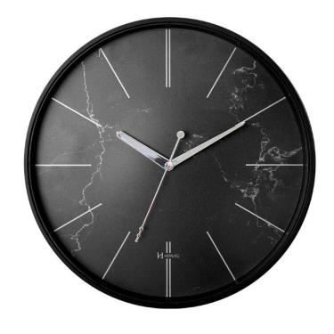 Imagem de Relógio Parede Herweg Vidro 34,6 Cm Preto Fosco 6869 Preto - Preto