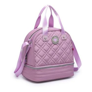 Imagem de Bolsa Frasqueira Lancheira Feminina 2 Alça Kika Style, Roxo