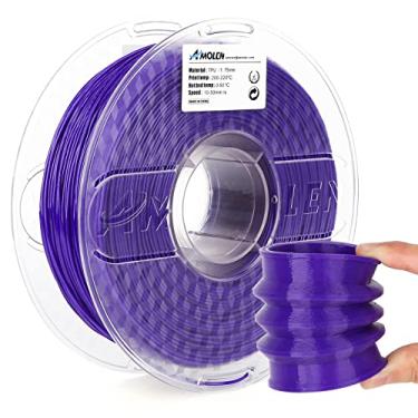 Imagem de AMOLEN Filamento de impressora 3D TPU 1,75 mm, filamento de impressão 3D TPU macio flexível suporta alta velocidade, carretel de 1 kg (1 kg), roxo