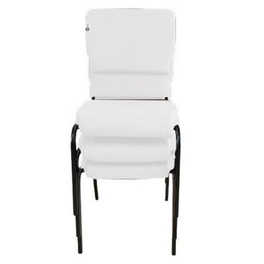 Imagem de 03 Cadeiras Empilhável para Igrejas Evangélicas Linha Church Branco
