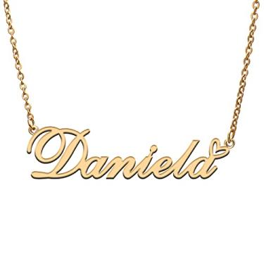 Imagem de RONKAH Colar de nome personalizado personalizado com coração colar de nome personalizado para mulheres colar de moda pessoal melhor presente para menina, mãe, filha, amizade, Natal, aniversário,