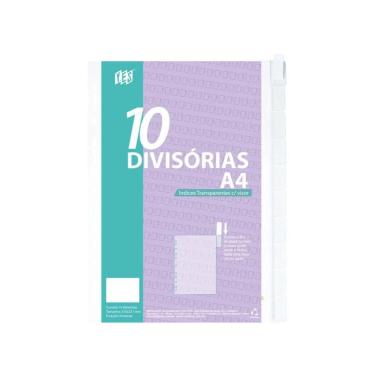 Imagem de Divisoria P/fichario a4 C/10 Pvc cr 10intba Yes