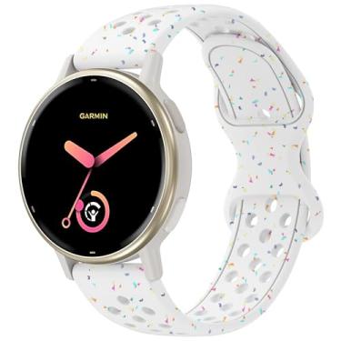 Imagem de Laband Pulseira de silicone esportiva colorida de 20 mm compatível com Garmin Vivoactive 6/Vivoactive 5/3/Forerunner 570 42 mm/165/55/245/645/Venu Sq 2/Venu, pulseira de plástico reciclado macia de