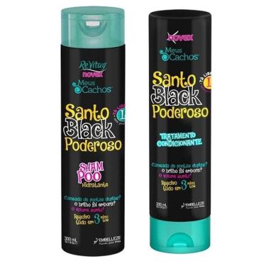 Imagem de Shampoo + Condicionador Novex Meus Cachos Santo Black Poderoso - 300ml