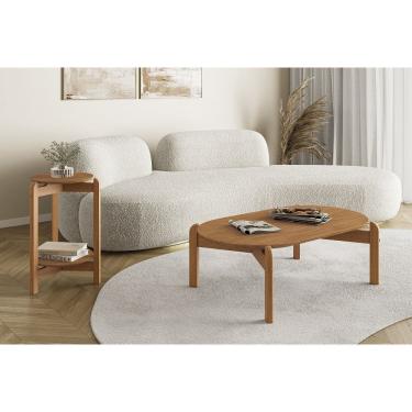 Imagem de Kit de Mesa Sala Estar Lizz Marrom Casa D