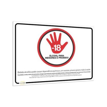 Imagem de Placa Proibido Venda Bebida Alcoólica Para Menores 25x18cm - Placa for