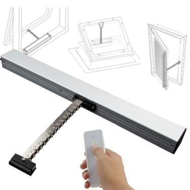 Imagem de WZYCLTT Atuador elétrico de abridor de janela, claraboia, com sensor de chuva e controle remoto, curso de 300/400/500/600/700 mm para janelas de toldo, aberturas, janelas de tremonha (700 mm)