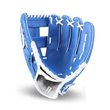 Imagem de Luvas de beisebol softball luva de beisebol equipamento de prática de softball tamanho 10,5/11,5/12,5 mão esquerda para menino jovem adulto homem mulher comboio três cores (cor: Blue, US Size: 10,5