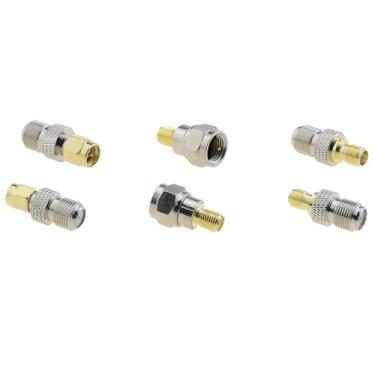 Imagem de ZZHXSM 6 peças tipo F para SMA macho fêmea conectores coaxiais antena de rádio amador adaptador de latão para aplicações RF scanners realçadores de telefone celular